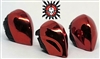 Heads:  RED Chrome Visor Head Set of 3 - Infantry Version, Cyborg Version and Officer Version - 1:18 Scale MTF Accessories for 3-3/4" Action Figures