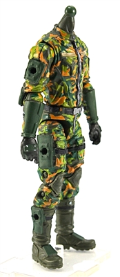 MTF Male Trooper Body WITHOUT Head DARK GREEN CAMO "Spec-Ops" Cloth Legs (No Leg Armor)Â  - 1:18 Scale Marauder Task Force Action Figure