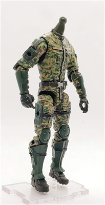 "Spec-Ops MARK II" DARK GREEN CAMO MTF Male Trooper Body WITHOUT Head - 1:18 Scale Marauder Task Force Action Figure