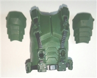 Male Vest: Armor Type DARK GREEN Version - 1:18 Scale Modular MTF Accessory for 3-3/4" Action Figures