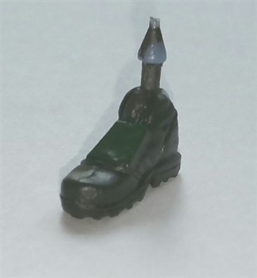 Male Footwear: Right Dark Green Boot with Green Armor - 1:18 Scale MTF Accessory for 3-3/4" Action Figures