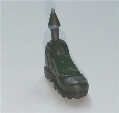 Male Footwear: Left Dark Green Boot with Green Armor - 1:18 Scale MTF Accessory for 3-3/4" Action Figures