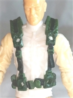 Male Vest: Harness Rig DARK GREEN Version - 1:18 Scale Modular MTF Accessory for 3-3/4" Action Figures