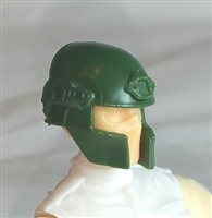Headgear: Tactical Helmet DARK GREEN Version - 1:18 Scale Modular MTF Accessory for 3-3/4" Action Figures