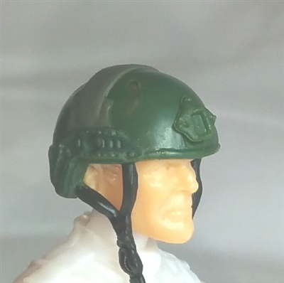 Headgear: Half-Shell Helmet DARK GREEN Version - 1:18 Scale Modular MTF Accessory for 3-3/4" Action Figures