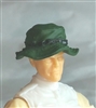 Headgear: Boonie Hat DARK GREEN Version - 1:18 Scale Modular MTF Accessory for 3-3/4" Action Figures