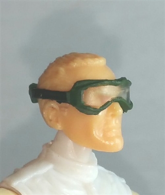 Headgear: Standard Goggles with Strap DARK GREEN Version - 1:18 Scale Modular MTF Accessory for 3-3/4" Action Figures