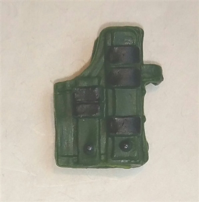 Pistol Holster: Large Right Handed with Loop DARK GREEN Version - 1:18 Scale Modular MTF Accessory for 3-3/4" Action Figures