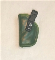 Pistol Holster: Small Left Handed DARK GREEN Version - 1:18 Scale Modular MTF Accessory for 3-3/4" Action Figures