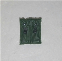 Ammo Pouch: Double Magazine DARK GREEN Version - 1:18 Scale Modular MTF Accessory for 3-3/4" Action Figures