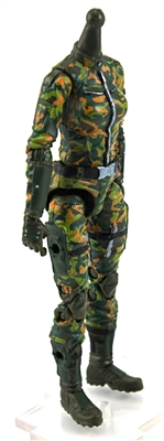 MTF Female Valkyries Body WITHOUT Head DARK GREEN CAMO "Spec-Ops" Version BASIC - 1:18 Scale Marauder Task Force Action Figure