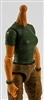 MTF Female Valkyries T-Shirt Torso ONLY (NO WAIST/LEGS): DARK GREEN & DARK GREEN Version with LIGHT Skin Tone - 1:18 Scale Marauder Task Force Accessory