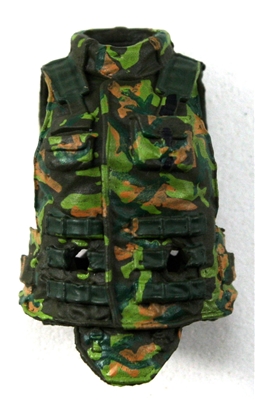 Female Vest: High Collar Type CAMO DARK GREEN Version - 1:18 Scale Modular MTF Valkyries Accessory for 3-3/4" Action Figures