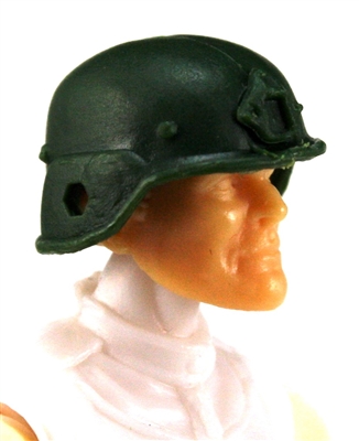 Headgear: LWH Combat Helmet DARK GREEN Version - 1:18 Scale Modular MTF Accessory for 3-3/4" Action Figures