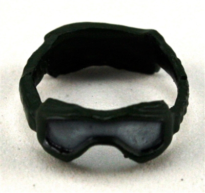 Headgear: Large Goggles DARK GREEN Version with SMOKE Tint - 1:18 Scale Modular MTF Accessory for 3-3/4" Action Figures