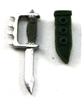 Knuckle Knife with Sheath: Small Size DARK GREEN Version - 1:18 Scale Modular MTF Accessory for 3-3/4" Action Figures