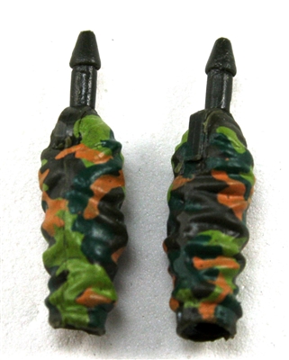 Female Forearms: CAMO DARK GREEN Cloth Forearms (NO Armor) - Right AND Left (Pair) - 1:18 Scale MTF Vakyries Accessory for 3-3/4" Action Figures