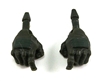 Male Hands: DARK GREEN Gloves with GREEN Pad - Right AND Left (Pair) - 1:18 Scale MTF Accessory for 3-3/4" Action Figures