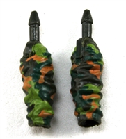 Male Forearms: CAMO DARK GREEN Cloth Forearms (NO Armor) - Right AND Left (Pair) - 1:18 Scale MTF Accessory for 3-3/4" Action Figures