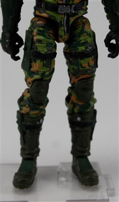 Male Legs: CAMO DARK GREEN Cloth Legs (NO Armor) -  Right AND Left Pair-NO WAIST-LEGS ONLY  - 1:18 Scale MTF Accessory for 3-3/4" Action Figures