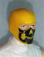 Male Head: Balaclava YELLOW Mask with Black "JAW" Deco - 1:18 Scale MTF Accessory for 3-3/4" Action Figures