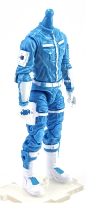 "Strato-Ops" Cloth Leg Version (No Armor) LIGHT BLUE & WHITE MTF Male Trooper Body WITHOUT Head - 1:18 Scale Marauder Task Force Action Figure