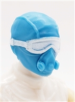 Male Head: Mask with Goggles & Breather LIGHT BLUE with WHITE Version - 1:18 Scale MTF Accessory for 3-3/4" Action Figures