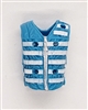 Male Vest: Tactical Type LIGHT BLUE with WHITE Version - 1:18 Scale Modular MTF Accessory for 3-3/4" Action Figures