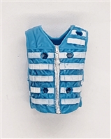 Male Vest: Tactical Type LIGHT BLUE with WHITE Version - 1:18 Scale Modular MTF Accessory for 3-3/4" Action Figures