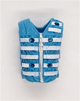 Male Vest: Tactical Type LIGHT BLUE with WHITE Version - 1:18 Scale Modular MTF Accessory for 3-3/4" Action Figures
