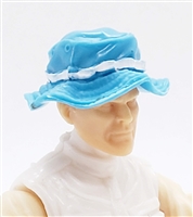 Headgear: Boonie Hat LIGHT BLUE with WHITE Version - 1:18 Scale Modular MTF Accessory for 3-3/4" Action Figures
