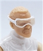 Headgear: Standard Goggles with Strap ALL WHITE Version - 1:18 Scale Modular MTF Accessory for 3-3/4" Action Figures
