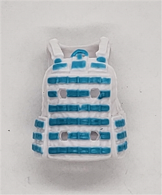 Female Vest: Utility Type WHITE with LIGHT BLUE Version - 1:18 Scale Modular MTF Valkyries Accessory for 3-3/4" Action Figures
