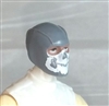 Male Head: Balaclava GRAY Mask with White "JAW" Deco - 1:18 Scale MTF Accessory for 3-3/4" Action Figures