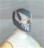 Male Head: Balaclava GRAY Mask with White "FANG" Deco - 1:18 Scale MTF Accessory for 3-3/4" Action Figures