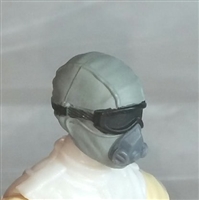 Male Head: Mask with Goggles & Breather GRAY Version - 1:18 Scale MTF Accessory for 3-3/4" Action Figures