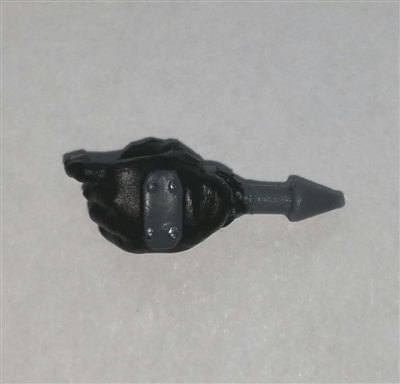 Hand: Left Black Full Glove with Gray Armor - 1:18 Scale MTF Accessory for 3-3/4" Action Figures