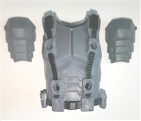 Male Vest: Armor Type GRAY Version - 1:18 Scale Modular MTF Accessory for 3-3/4" Action Figures