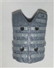 Male Vest: Tactical Type GRAY with LIGHT GRAY Version - 1:18 Scale Modular MTF Accessory for 3-3/4" Action Figures