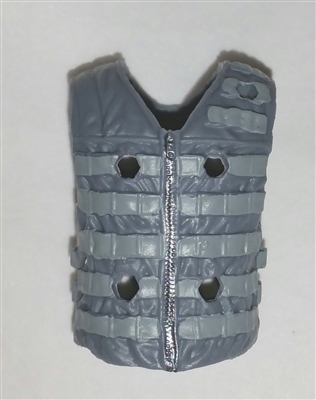 Male Vest: Tactical Type GRAY with LIGHT GRAY Version - 1:18 Scale Modular MTF Accessory for 3-3/4" Action Figures