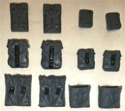 Pouch & Pocket Deluxe Modular Set: GRAY Version - 1:18 Scale Modular MTF Accessories for 3-3/4" Action Figures