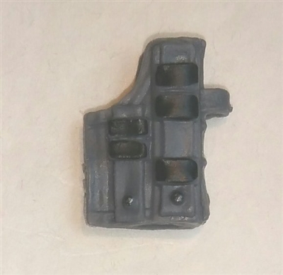 Pistol Holster: Large Right Handed with Loop GRAY Version - 1:18 Scale Modular MTF Accessory for 3-3/4" Action Figures