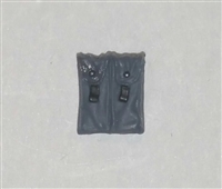 Ammo Pouch: Double Magazine GRAY Version - 1:18 Scale Modular MTF Accessory for 3-3/4" Action Figures