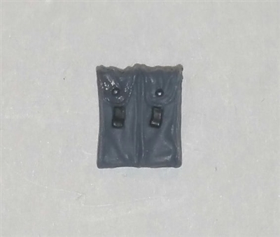 Ammo Pouch: Double Magazine GRAY Version - 1:18 Scale Modular MTF Accessory for 3-3/4" Action Figures