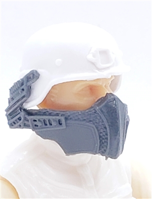 Headgear: Armor Face Shield for Helmet GRAY Version - 1:18 Scale Modular MTF Accessory for 3-3/4" Action Figures