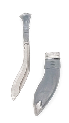 Kukri Knife & Sheath: GRAY Version - 1:18 Scale Modular MTF Accessory for 3-3/4" Action Figures
