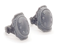 Elbow Pads with Strap GRAY & Black Version (PAIR) - 1:18 Scale Modular MTF Accessory for 3-3/4" Action Figures