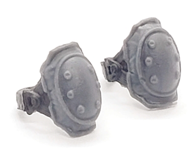 Elbow Pads with Strap GRAY & Black Version (PAIR) - 1:18 Scale Modular MTF Accessory for 3-3/4" Action Figures