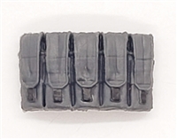 Ammo Pouch: 5 Pocket Magazine Pouch GRAY & Black Version - 1:18 Scale Modular MTF Accessory for 3-3/4" Action Figures