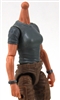 MTF Female Valkyries T-Shirt Torso ONLY (NO WAIST/LEGS): GRAY Version with LIGHT Skin Tone - 1:18 Scale Marauder Task Force Accessory